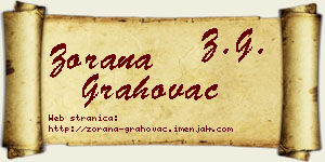 Zorana Grahovac vizit kartica